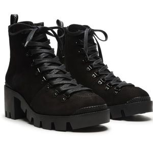 Schutz xayane black lace up combat ankle boots